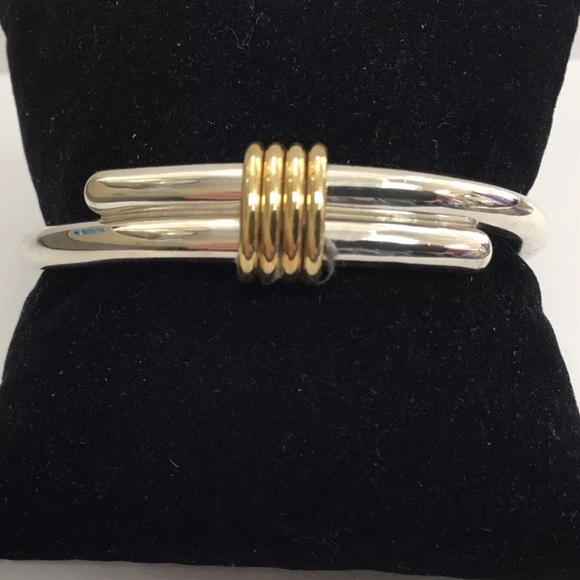 Mexico TR22 Vintage Sterling Silver & brass Cuff bracelet!  Signed and stamped! - Picture 11 of 12